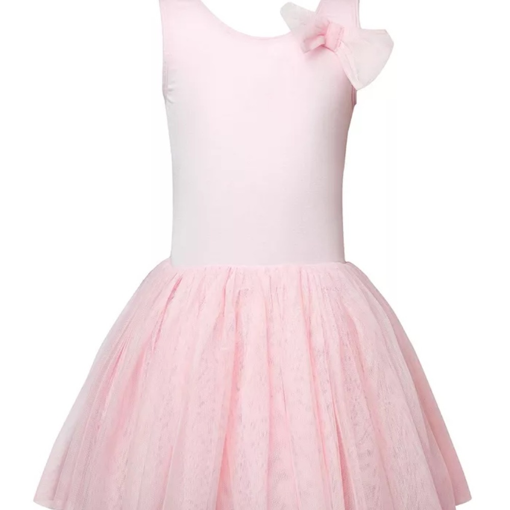 (NWD) Flo Dancewear Big Girls Classic Bow Ballerina Tutu Sleeveless Dress Pink L